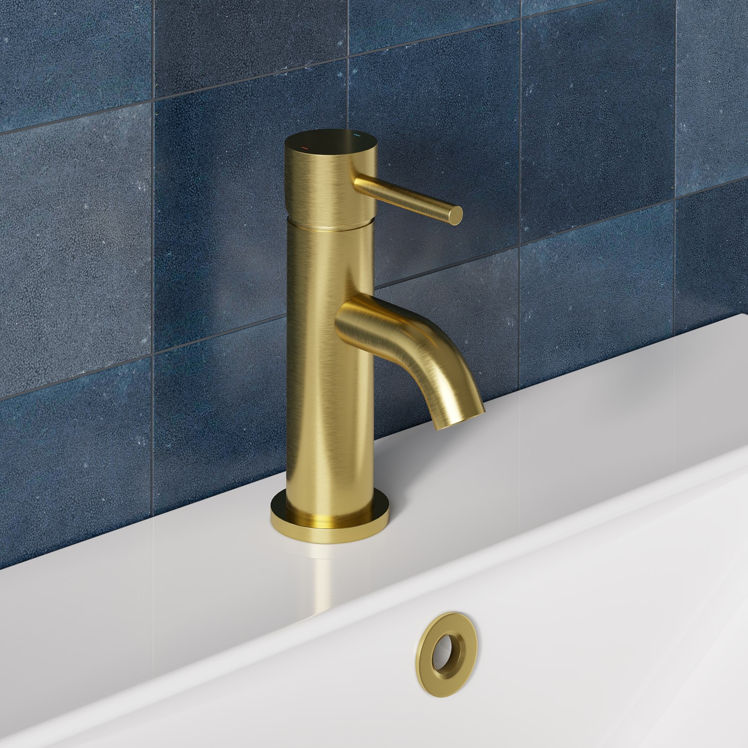 Harbour Clarity Mini Mono Basin Mixer Tap &amp;amp; Waste - Brushed Brass