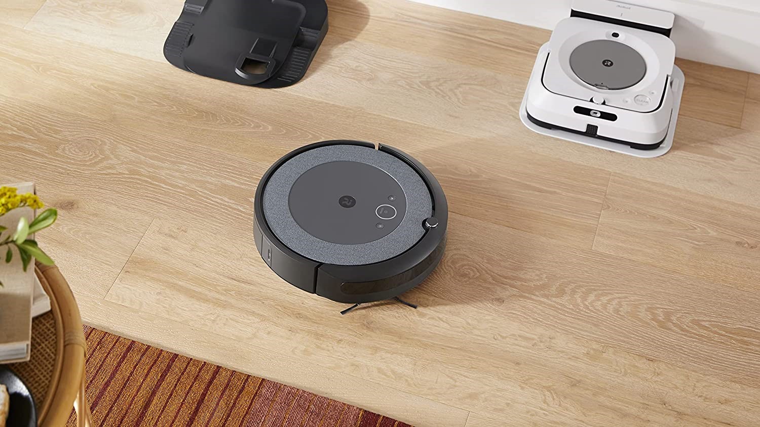 iRobot Roomba on hardwood floor