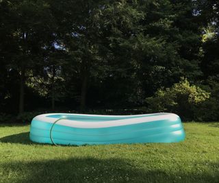 Swimming pool on lawn