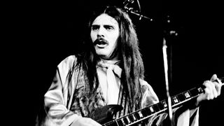 Frank Marino and Mahogany Rush perform on stage at Hammersmith Odeon, London, England, on December 3rd, 1977