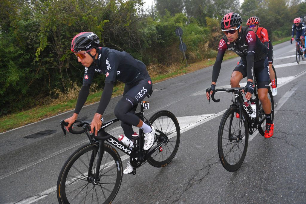 Egan Bernal (Team Ineos) during the early stages of Milano-Torino