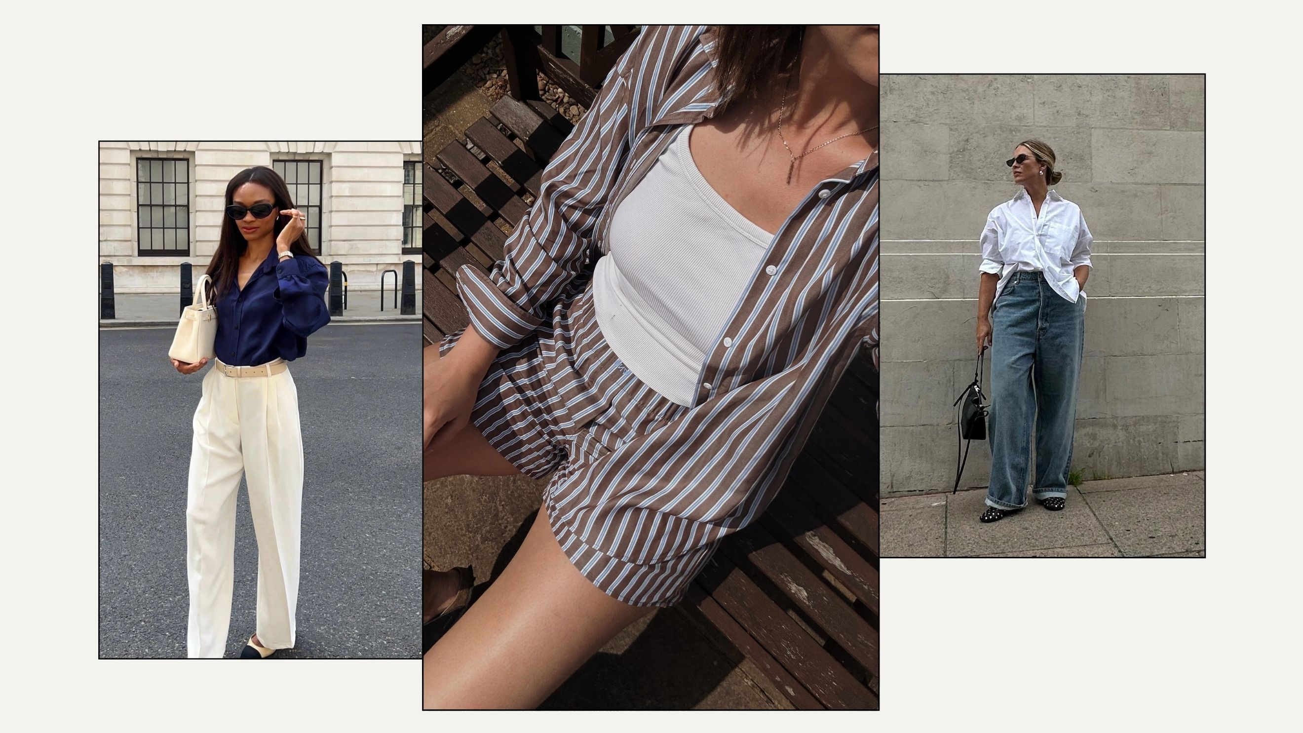 Three women wear With Nothing Underneath shirts
