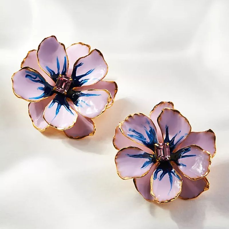 3D floral earrings