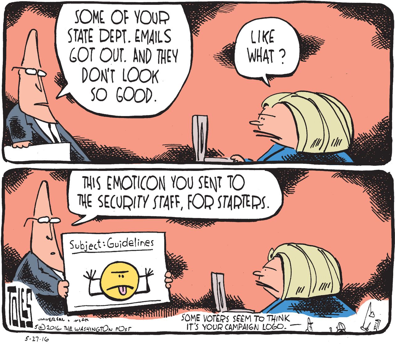 Political Cartoon U.S. Hillary Clinton Secure Server Email