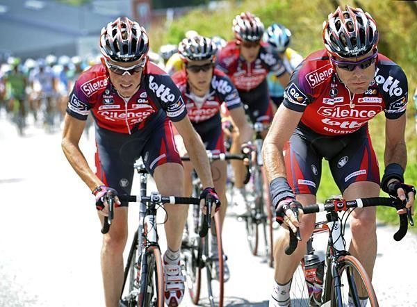 Christophe Brandt and Cadel Evans of Silence-Lotto