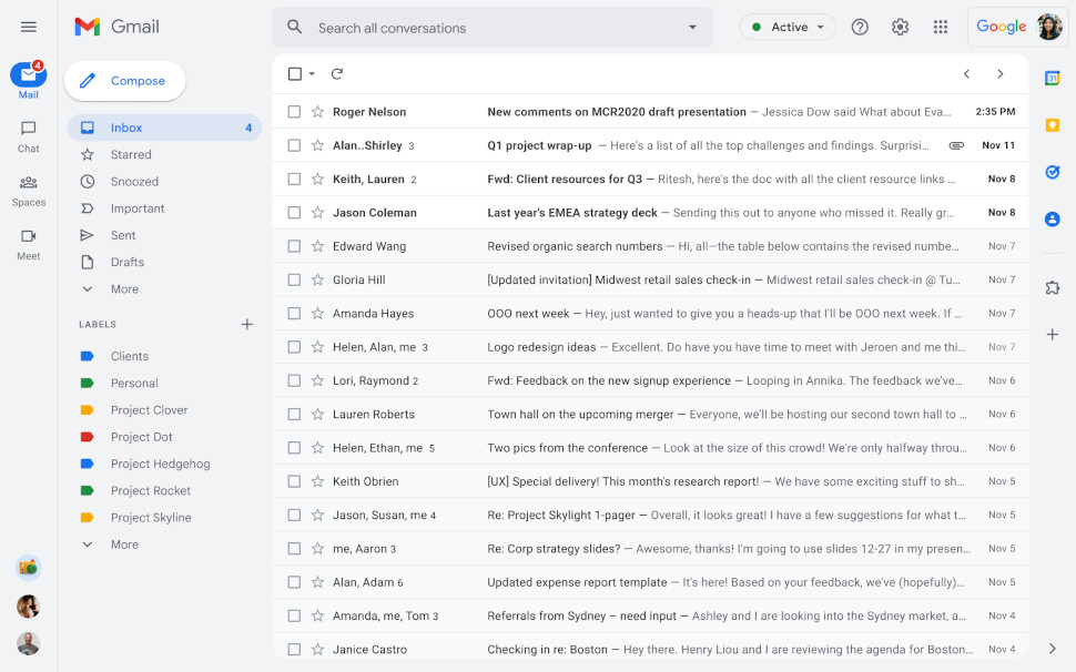 Gmail integrated view
