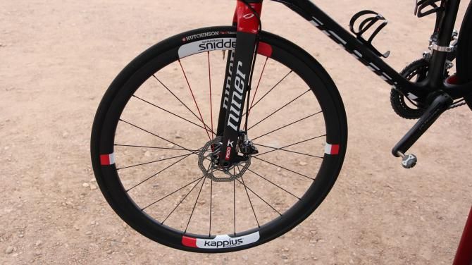 The Kappius road disc wheel is built for a thru axle
