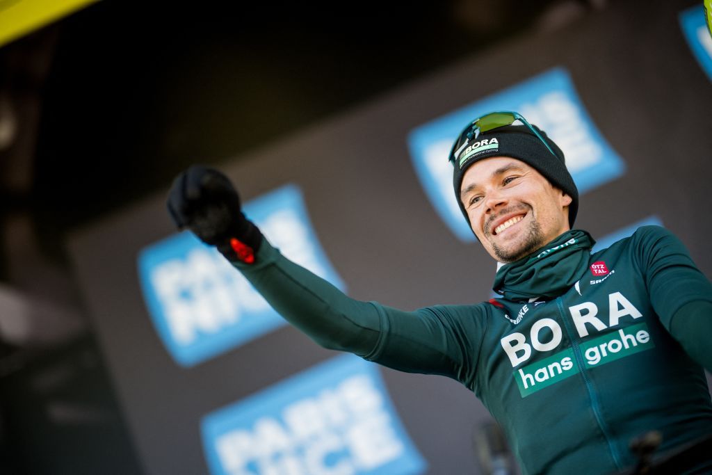 Slovenian Primoz Roglic of Bora-Hansgrohe pictured at the start of the second stage of the Paris-Nice eight days cycling stage race, 177,6 km from Thoiry to Montargis, France, Monday 04 March 2024. BELGA PHOTO JASPER JACOBS (Photo by JASPER JACOBS / BELGA MAG / Belga via AFP)