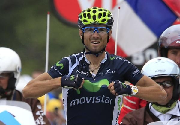 Alejandro Valverde (Movistar) takes the stage