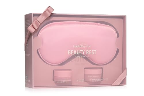 Hydropeptide Beauty Rest, Sleep Mask Trio Set: Hydro Lock Sleep Mask, Liplock Hydrator &amp; 100% Silk Sleeping Mask