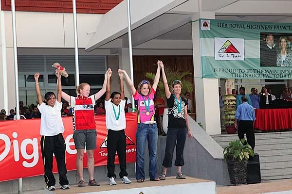 The women's podium at the Tour de Timor.