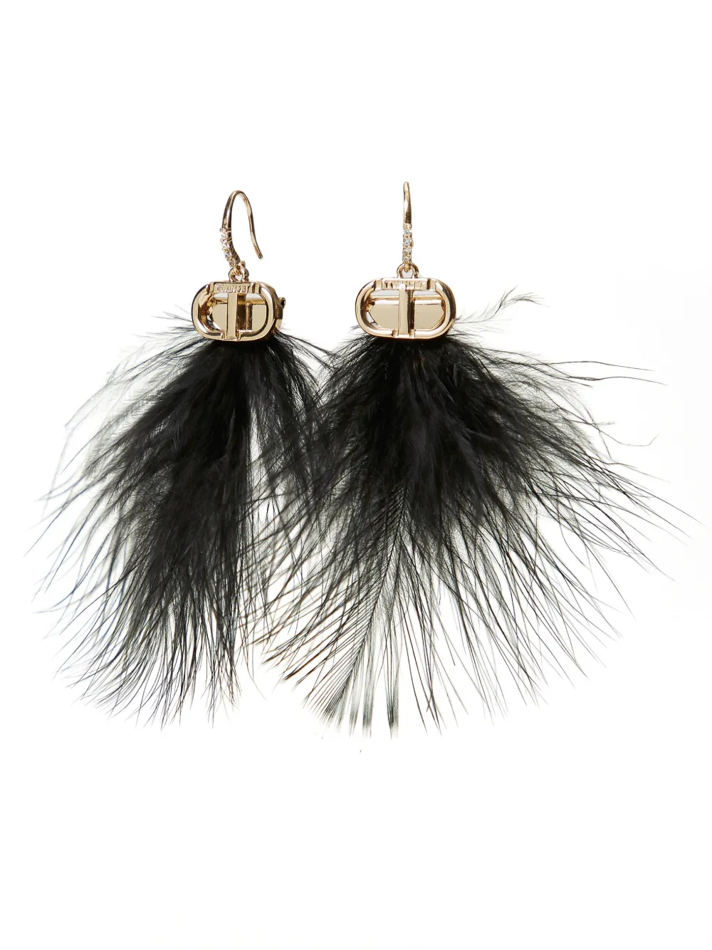 Twinset Feathers Oval T Earrings | One Size