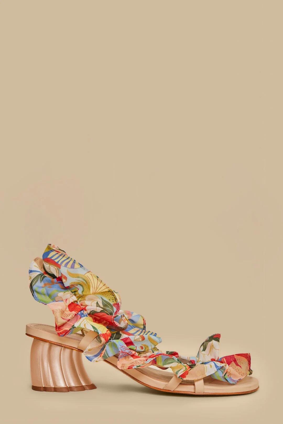 FARM RIO, Multicolor Ocean View Monstera Heeled Sandal