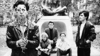 Simple Minds posing for a photograph in 1980