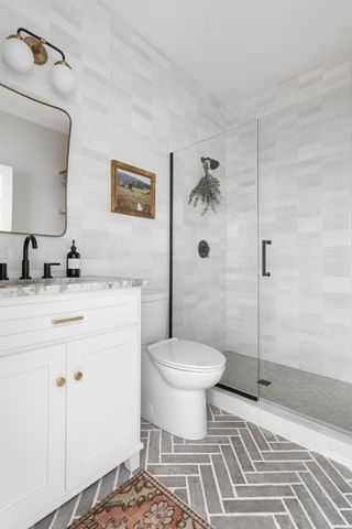 white guest room bathroom