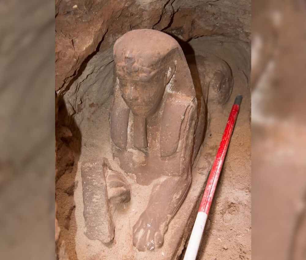 This sphinx, which dates back just over 2,000 years, was discovered in Aswan, Egypt.