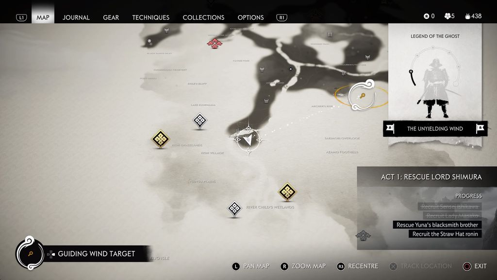 Ghost of Tsushima Legend of Tadayori map find violet flowers to get