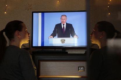 Putin on a TV broadcast