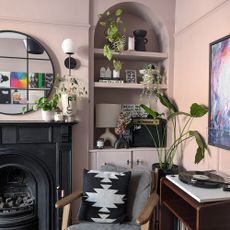 pink living room