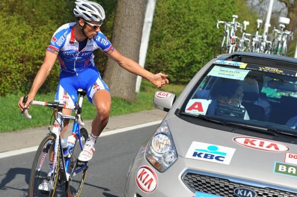 Tom Boonen gets some help from the race doctor