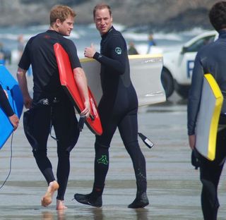 William and Harry both loved surfing - could they reconnect on the beaches in Montecito?