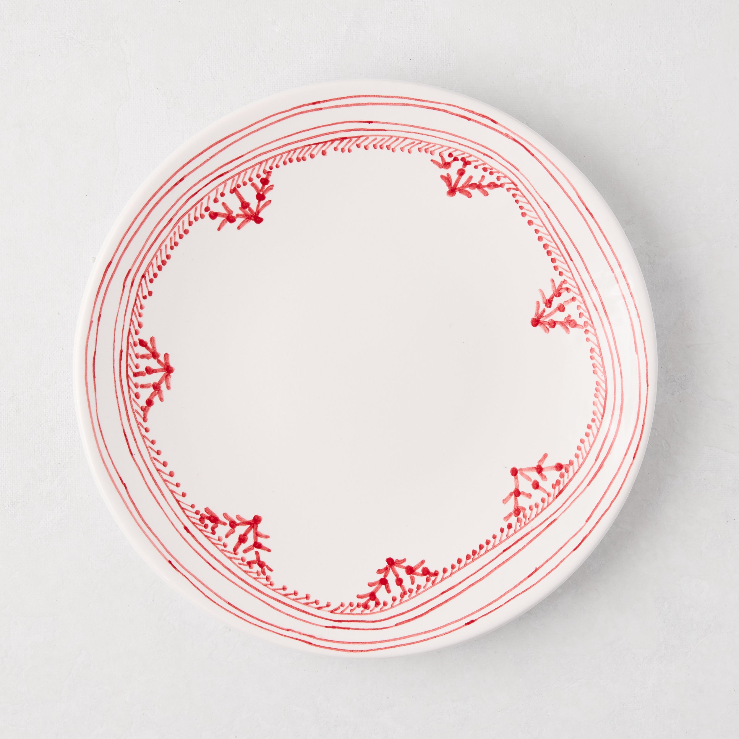 Peter Dunham + Hudson Grace Red Fez Painted Border Salad Plate - Hudson Grace