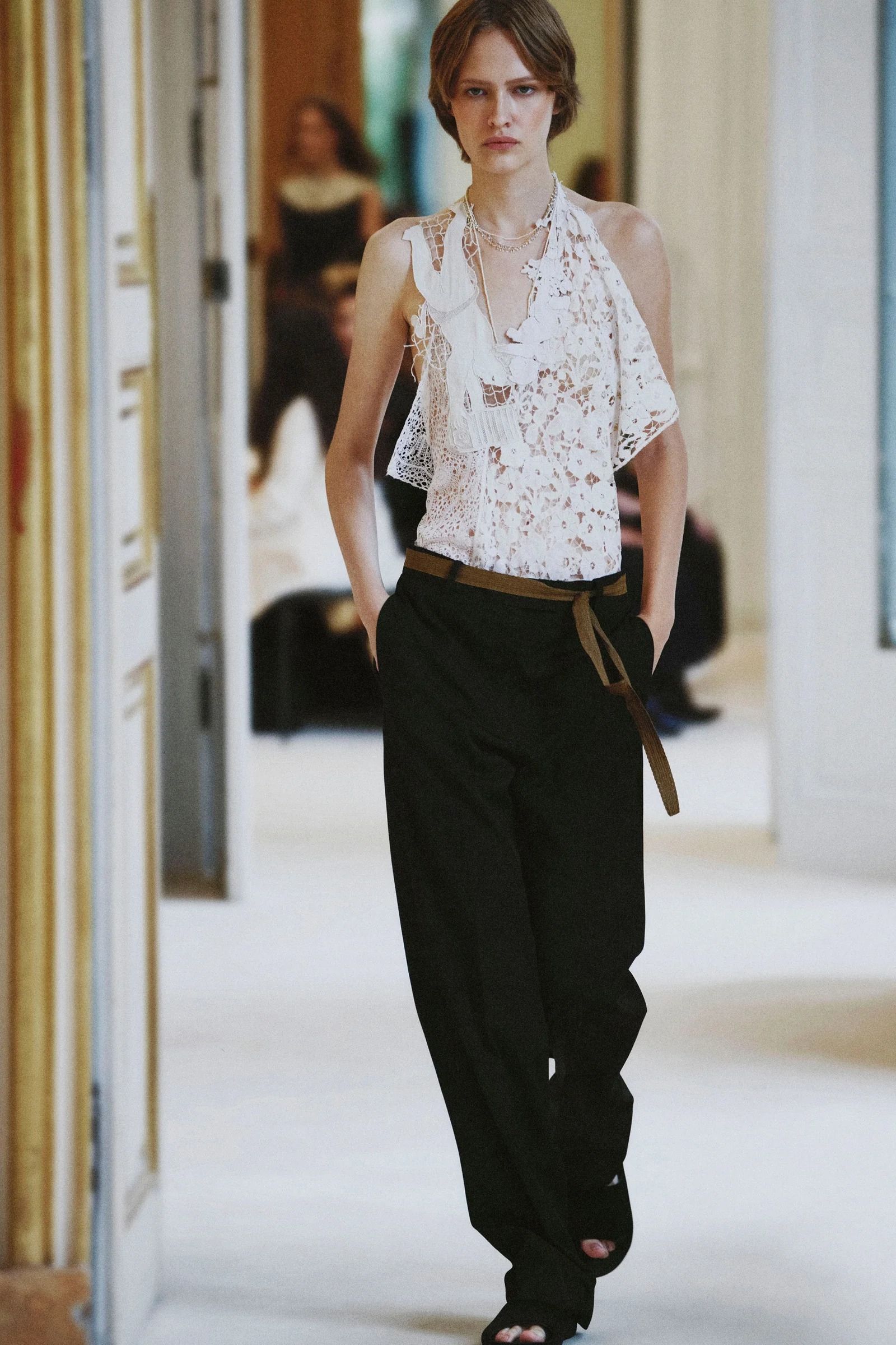 a model walks the The Row summer 2027 runway during Paris Fashion Week