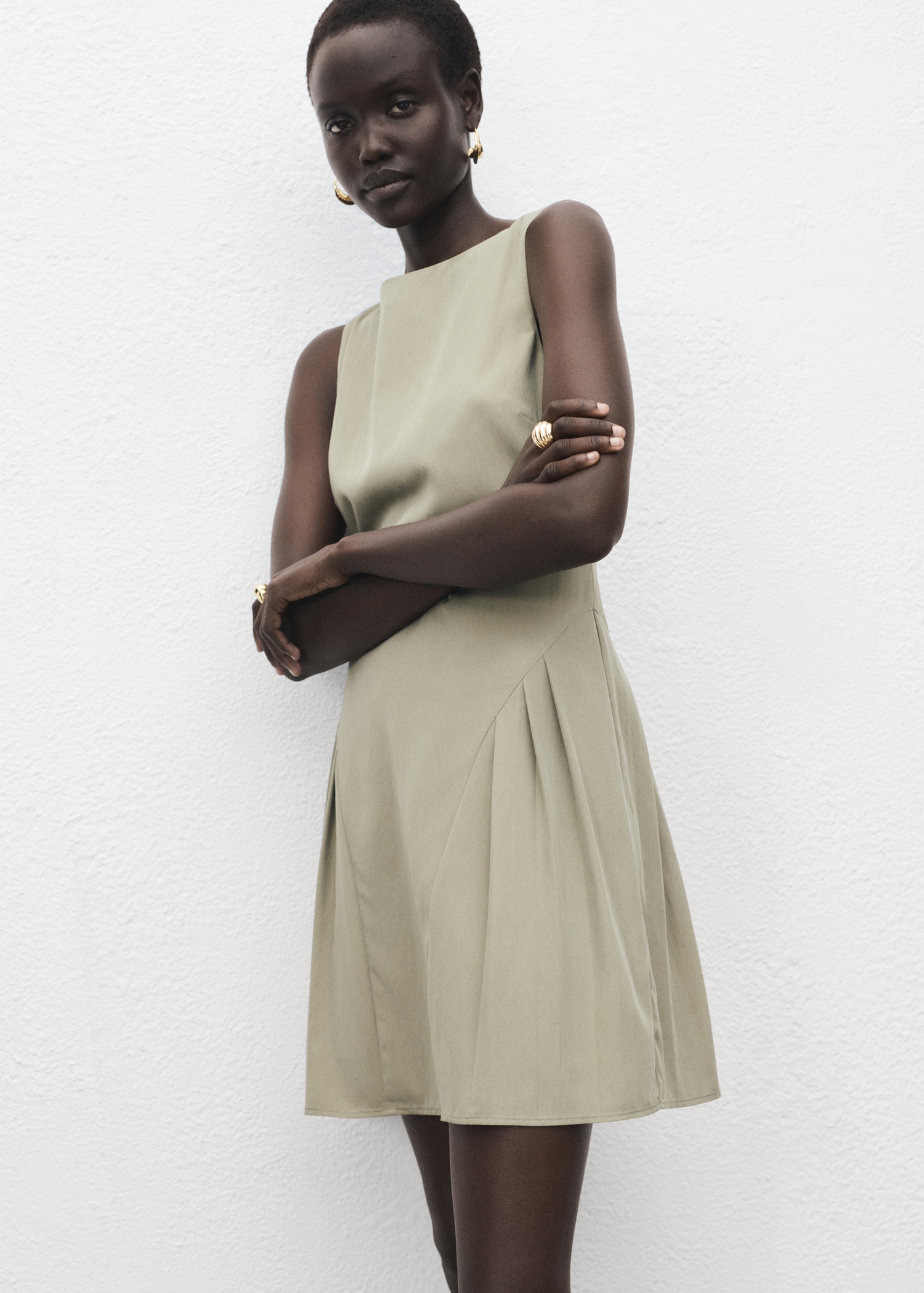 Short Pleated Dress - Women | Mango United Kingdom