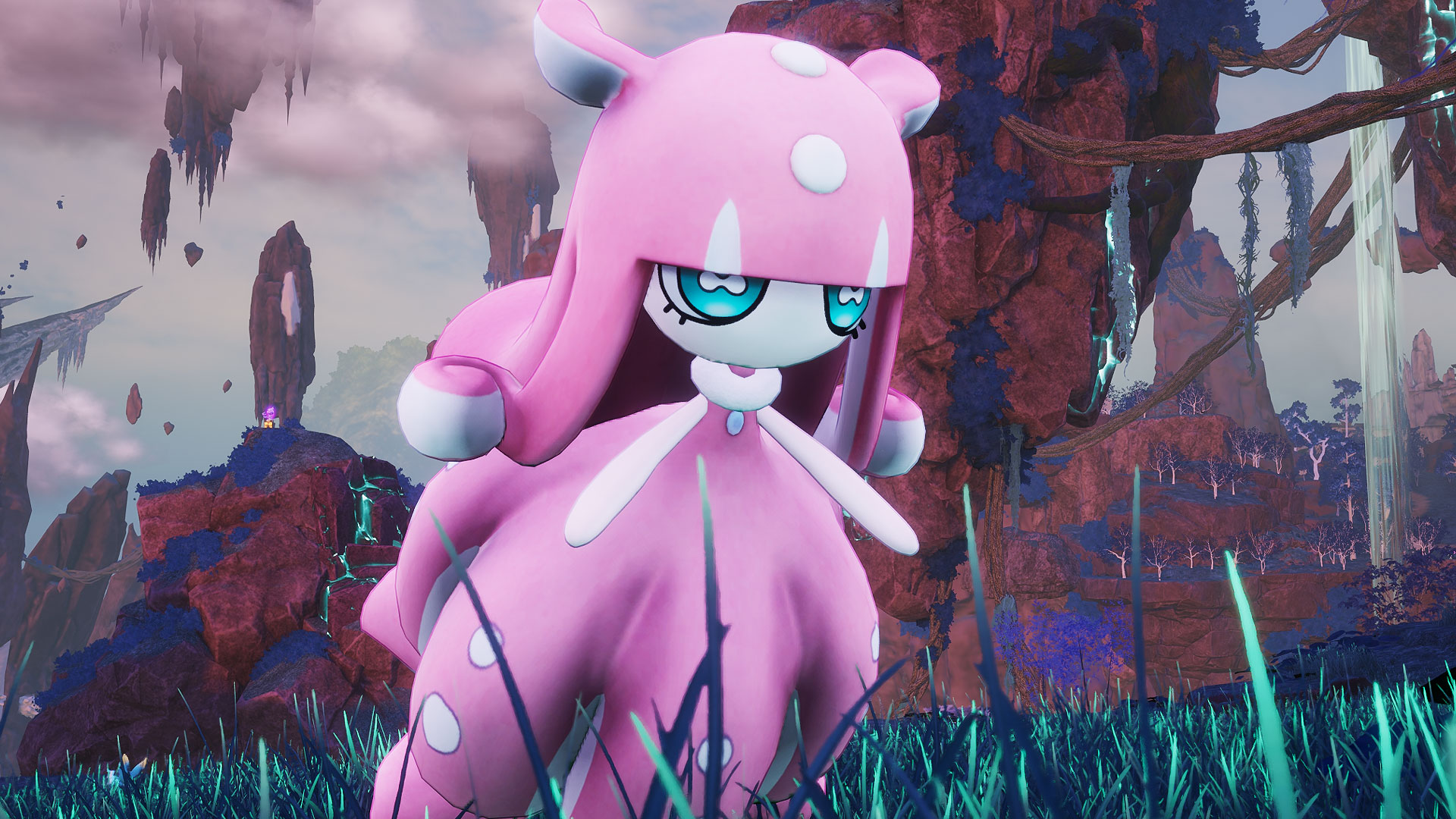Palworld - A vaguely human, pink floating pal