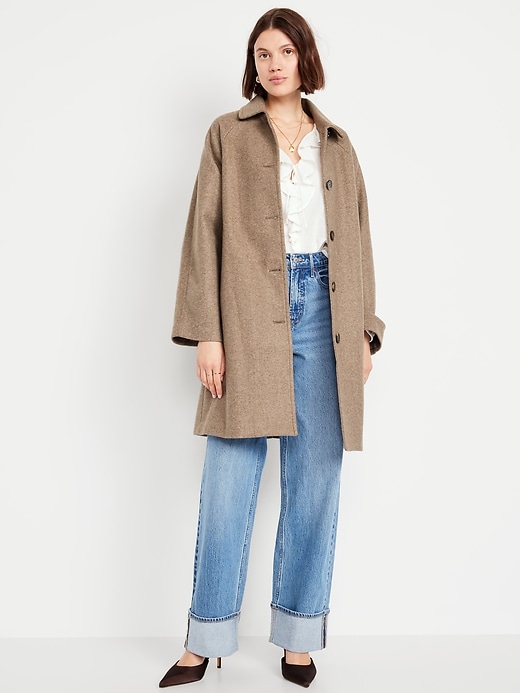 Relaxed Button-Front Mac Coat