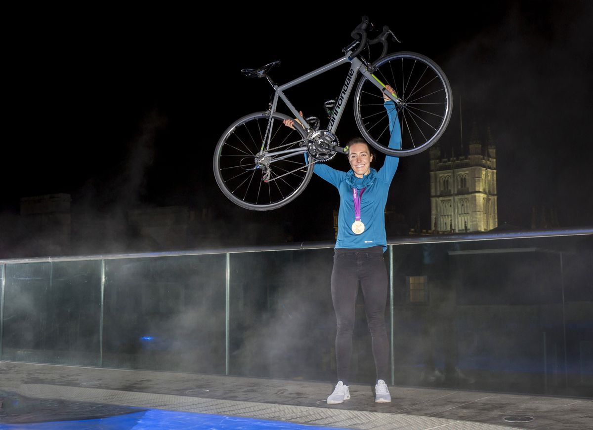 Dani King at the Thermae Spa in Bath for the launch of the Tour Series route