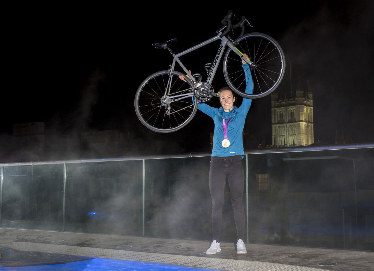Dani King at the Thermae Spa in Bath for the launch of the Tour Series route
