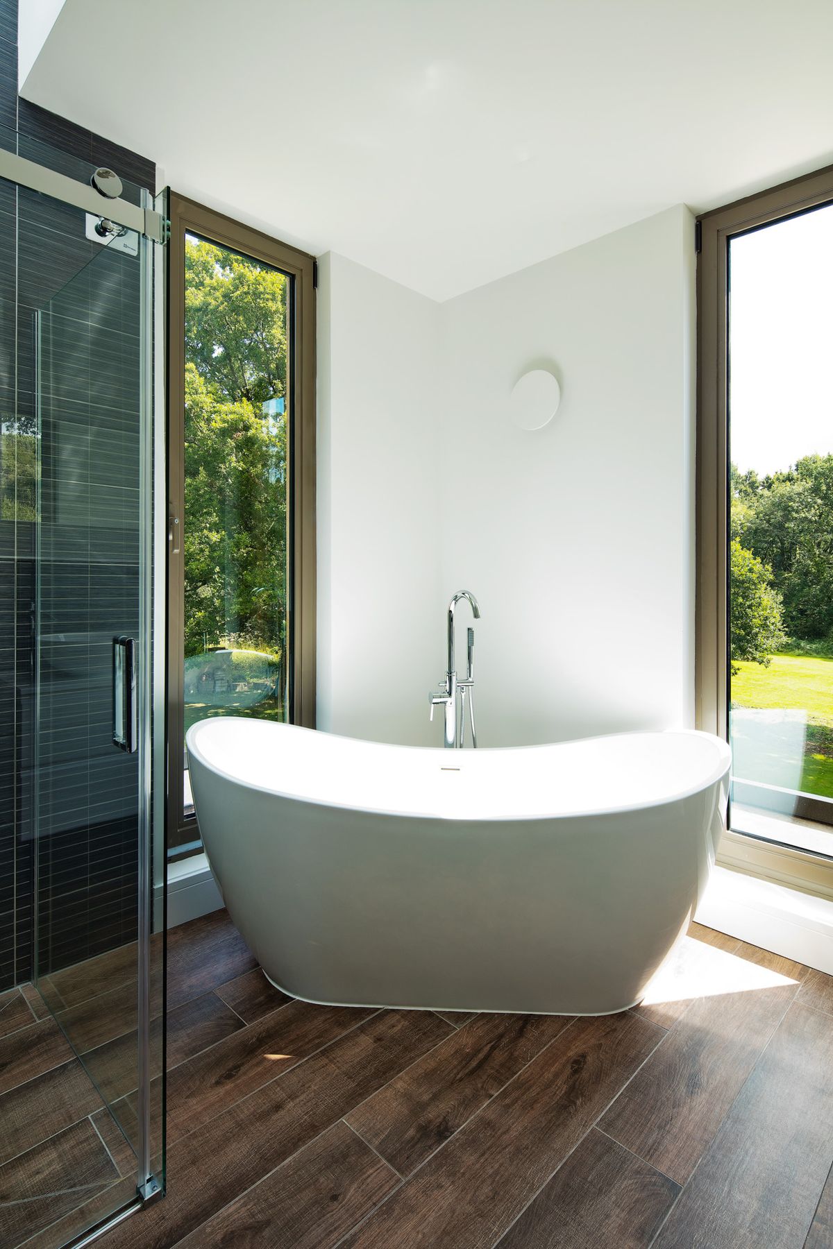 freestanding bath in new bathroom