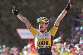 Bert-jan Lindeman wins stage 7 of the 2015 Vuelta a Espana.