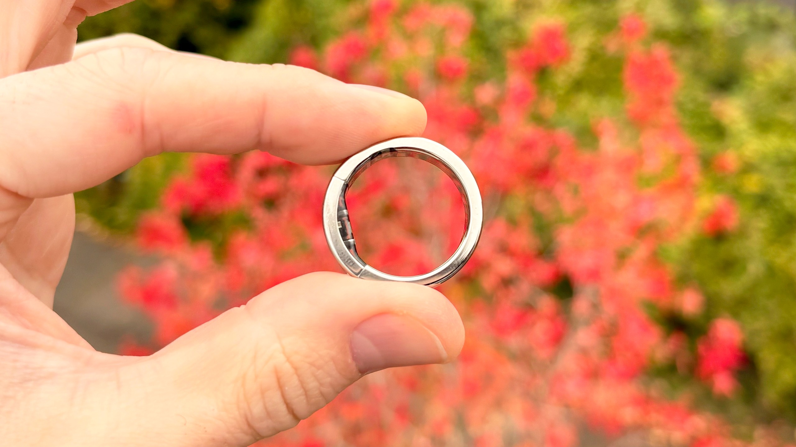 Close-up of the flagship Ultrahuman Ring Pro, a direct rival to the Oura Ring 5
