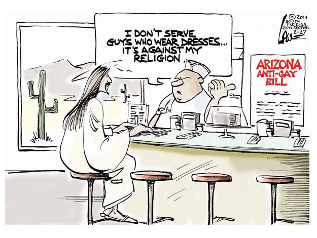 Political cartoon Arizona anti-gay law