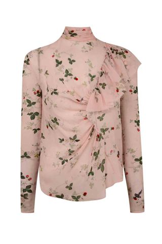 Topshop Unique SS16 Pink Strawberry Printed Blouse, £155