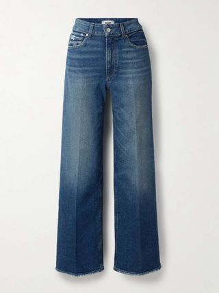 Sasha Frayed High-Rise Wide-Leg Jeans