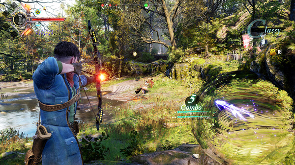 Character shooting arrows at enemies