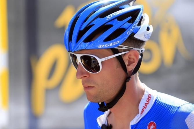 Ryder Hesjedal (Garmin-Sharp) in Saint-Girons for the start of stage 9