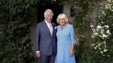 King Charles and Camilla outside their Wales home