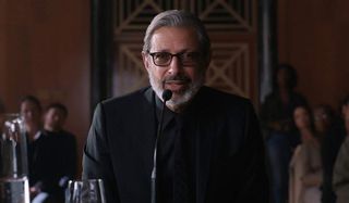 Jurassic World: Fallen Kingdom Dr. Ian Malcolm testifies with a grave look in his face