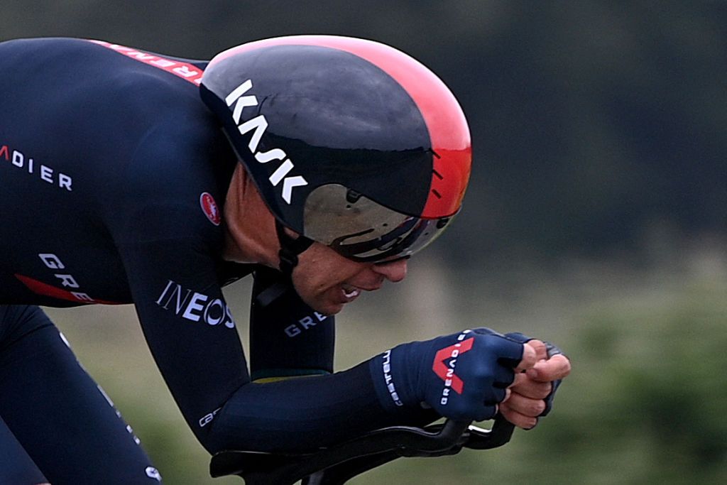 Team Ineos Grenadiers Richie Porte of Australia rides during the 5th stage of the 108th edition of the Tour de France cycling race a 27 km time trial between Change and Laval on June 30 2021 Photo by AnneChristine POUJOULAT AFP Photo by ANNECHRISTINE POUJOULATAFP via Getty Images