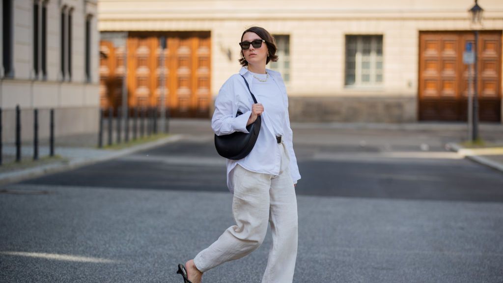 white baggy trousers