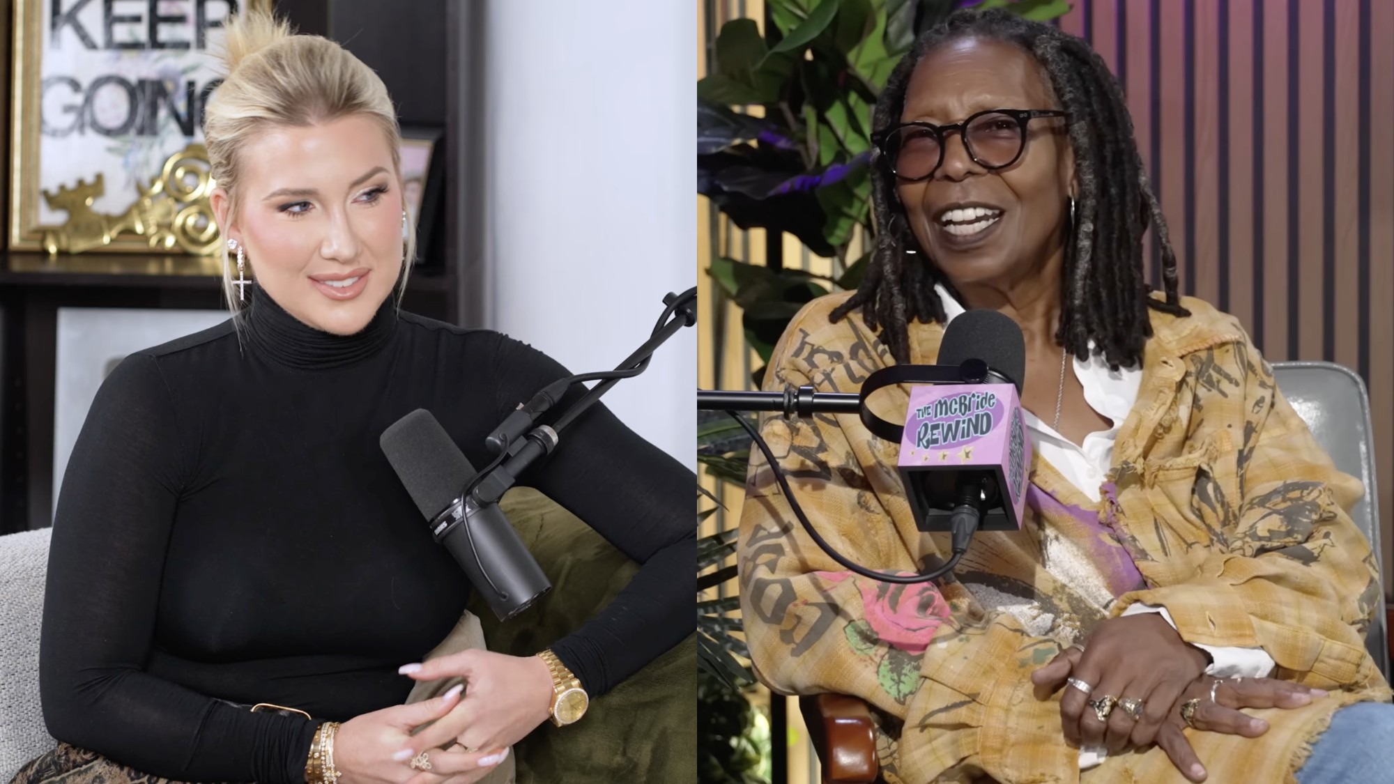Savannah Chrisley speaks on the Unlocked Podcast, while Whoopi Goldberg chats on The McBride Rewind.