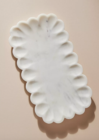 marble scallop edged tray