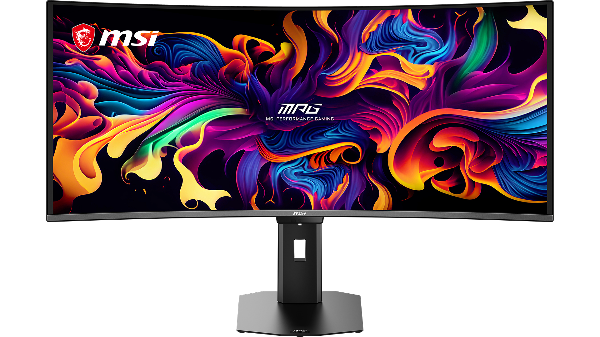 the front view of an MSI QD OLED screen