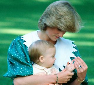 Princess Diana Playing With Her Baby Son, Prince William