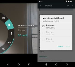 Media storage options on the Moto G 2015