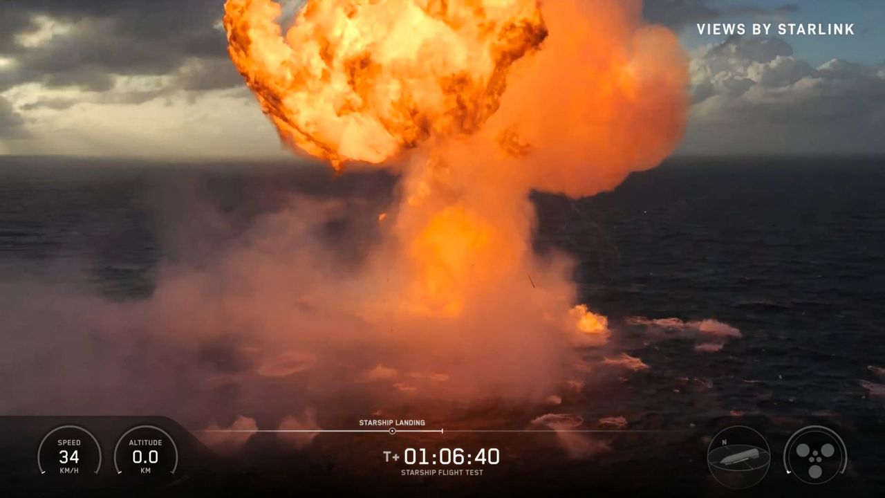 A screencap of SpaceX's Starship Flight 12 test flight.